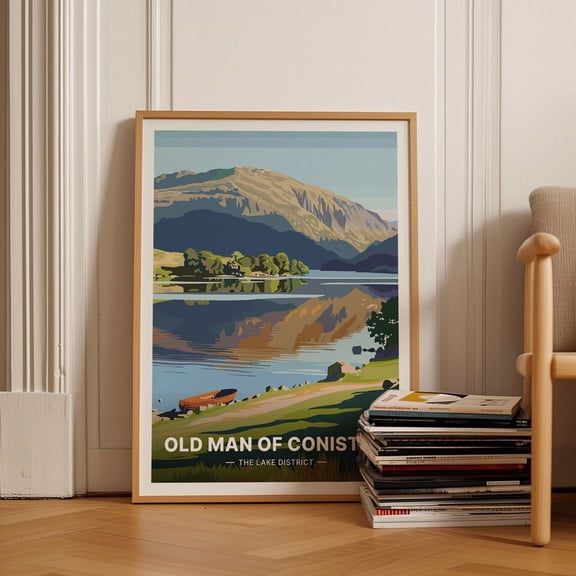 Lake District Travel Coniston Old Man Landscape, Unframed Paper Poster 8x10in