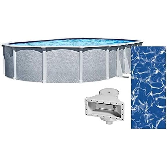 Lake Effect Pools 12' x 18' x 54" Height Oval Lifestyle Above Ground Swimming Pool with 25 Gauge Sunlight Liner