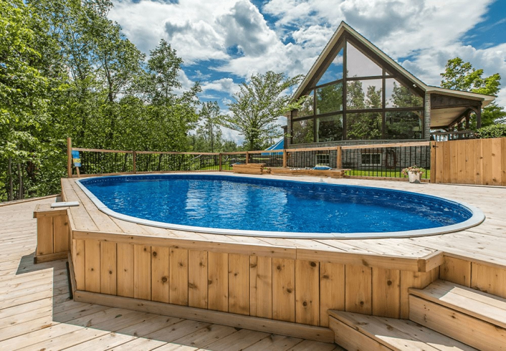 Lake Effect Pools 12' x 24' x 52" Oval Dominica Semi Inground Swimming Pool