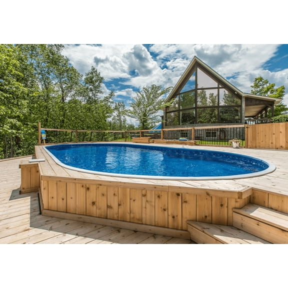 Lake Effect Pools 12' x 24' x 52" Oval Dominica Semi Inground Swimming Pool