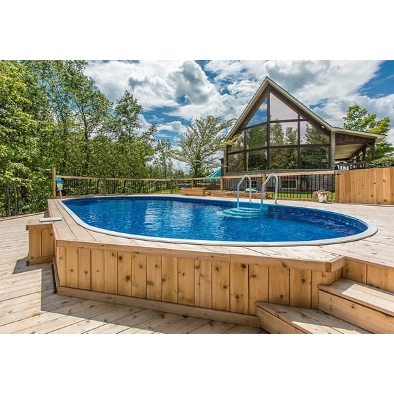 Lake Effect Pools 12' x 24' x 52" Oval Dominica Semi Inground Swimming Pool