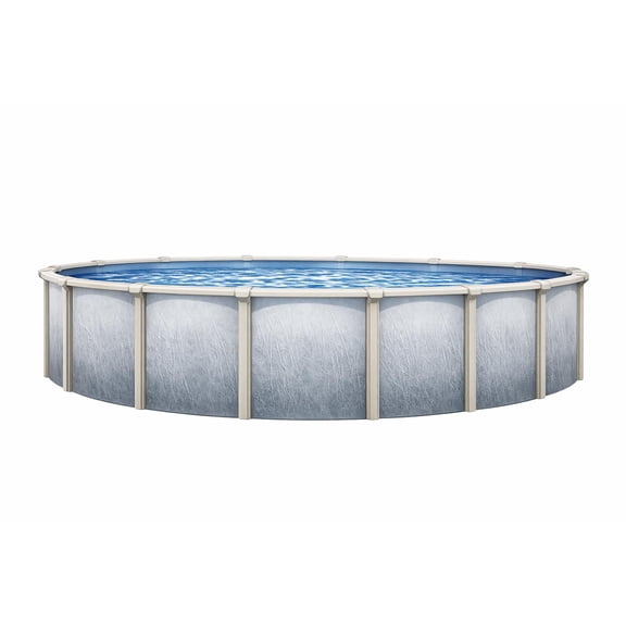 Lake Effect Pools 12' x 48" Round Bermuda Galvanized Painted Steel Above Ground Swimming Pool