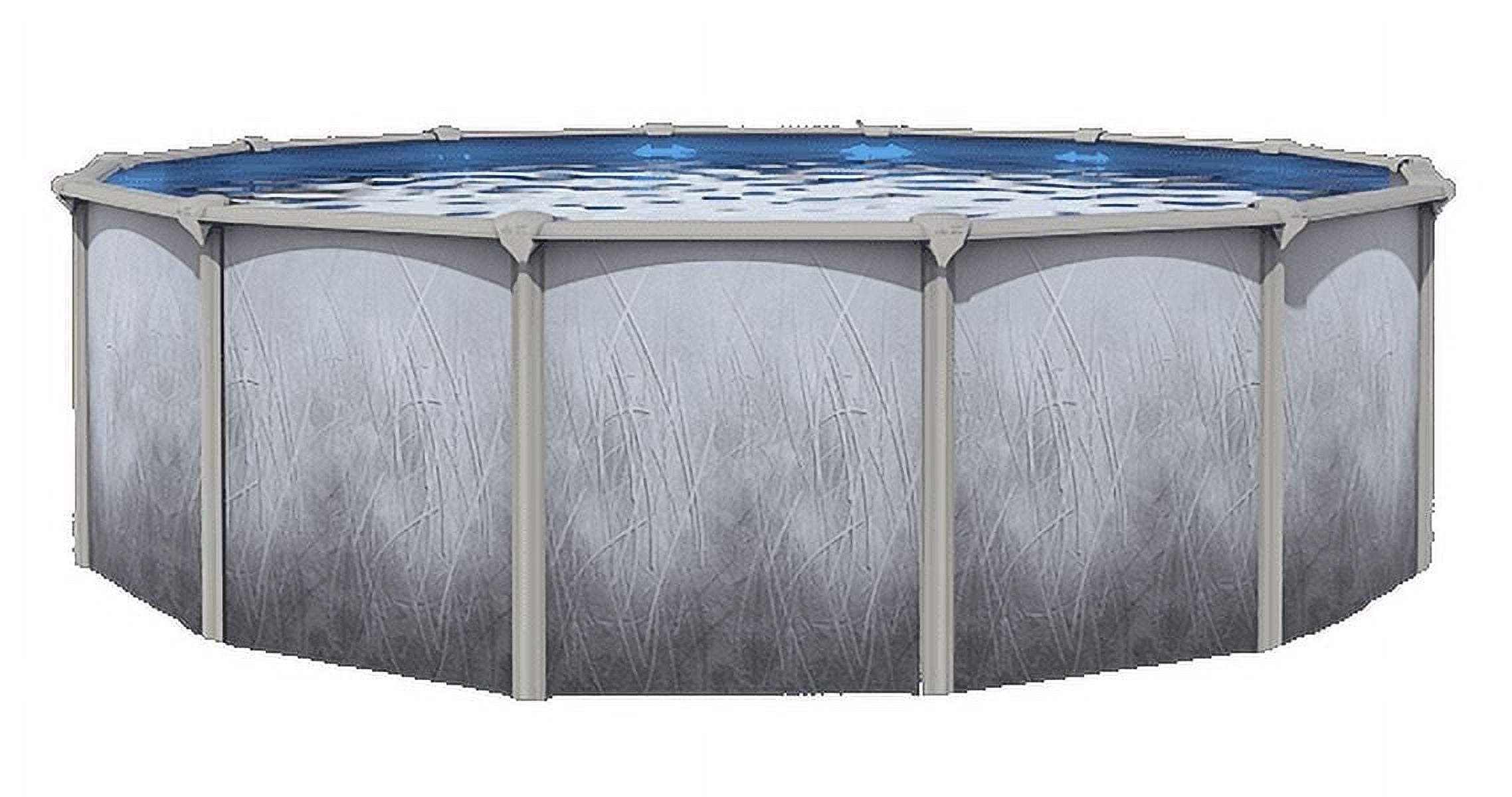 Bermuda 12' Round Gray Steel Above Ground Swimming Pool