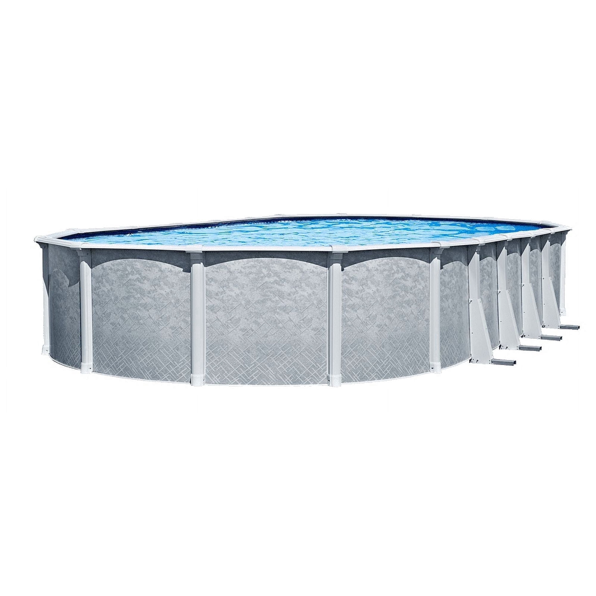 Lake Effect Pools 15' x 30' x 54" Height Oval Lifestyle Above Ground Swimming Pool with 25 Gauge Waves of Poseidon Liner