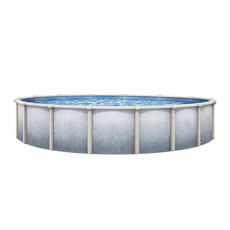 Lake Effect Pools 18' x 48" Round Bermuda Galvanized Painted Steel Above Ground Swimming Pool