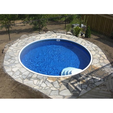 Lake Effect Pools 30' x 52" Round Dominica Semi Inground Step Ready Swimming Pool