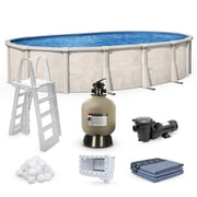 Lake Effect Pools Fallston 18 x 33 Oval x 52" Wall Above-Ground Swimming Pools, Full Start-up Kit