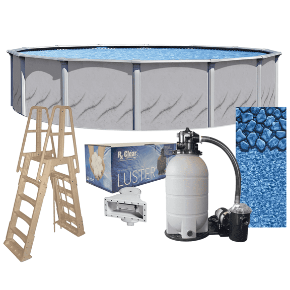 Lake Effect Pools Galleria 12' Round 52" Height Above Ground Swimming Pool, Full Start-up Kit