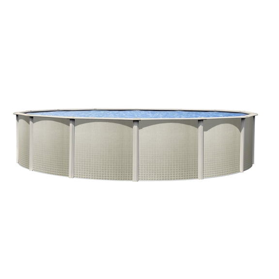 Lake Effect Pools Impressions 27' Round 48" Resin Protected Steel Wall Above Ground Swimming Pool