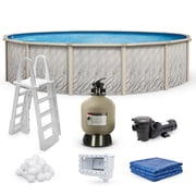 Lake Effect Pools Meadows 15 Round 52 Wall Above-Ground Swimming Pools, Full Start-up Kit