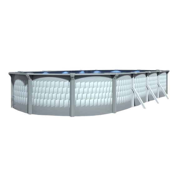 Lake Effect Pools Testudo 15' x 30' x 52" Oval Resin Protected Steel Above Ground Swimming Pool