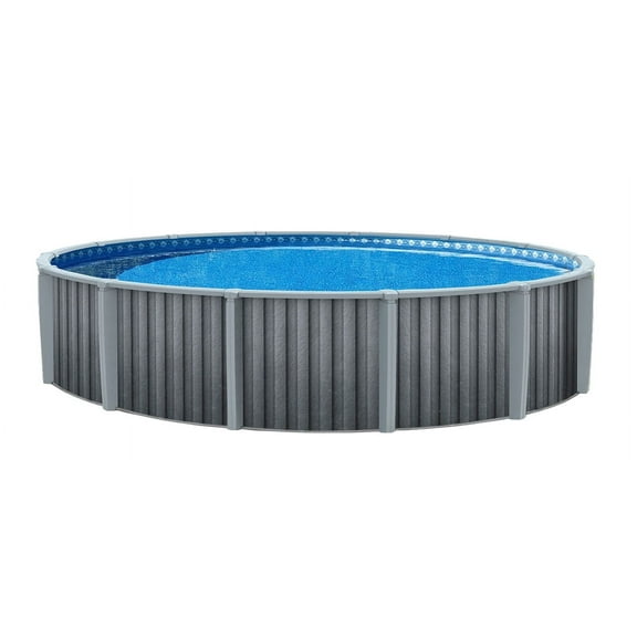 Lake Effect Saint Kitts Round Resin Coated Steel Above Ground Swimming Pool, 18' x 52"