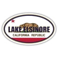 thumbnail image 1 of Lake Elsinore City California State Flag | CA Flag Riverside County Oval State Colors Bumper Sticker Car Decal 3x5 inches, 1 of 3