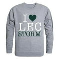 thumbnail image 1 of Lake Erie College I Love Crewneck T-Shirt, Heather Grey - Small, 1 of 1