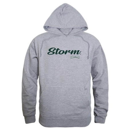 Lake Erie College Script Hoodie, Heather Grey - Extra Large