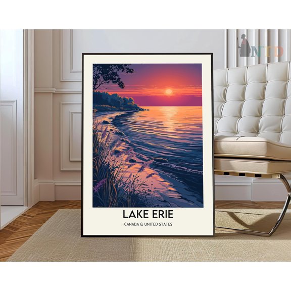 Lake Erie Great Lakes Nature Landscape Wall Art Decor Print, Unframed Paper Poster 8x10in
