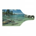 thumbnail image 1 of Lake Forest Cutting Board, Lake Tahoe Beach Fascinating View Water Stones American Scenery Water Sports, Decorative Tempered Glass Cutting and Serving Board, in 3 Sizes, by Ambesonne, 1 of 2