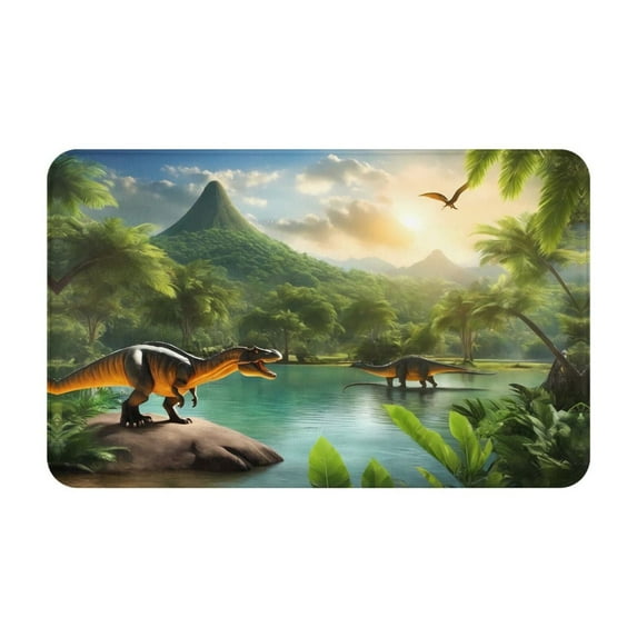 Lake Forest Dinosaur Door Mat for Indoor, Welcome Door Mats Front Entrance Rug, Non-Slip Bathroom kitchen Rugs for Inside Floor, Small Rug Dog Door Mat 20X31.5 Inch