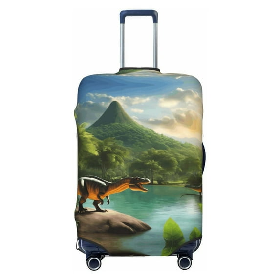 Lake Forest Dinosaur Luggage Cover Anti Scratch, Elastic Suitcase Protector Suitcase Covers for Luggage Fits 18-32 Inch Luggage