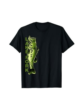 Fishing T-Shirt Wicked Fish Large Mouth Bass with Popper Jumping Frog Ice Gray Medium