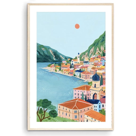 Lake Garda Art Print - Italian Lakes, Northern Italy Travel Gift, Europe Print (Unframed) (24x36)