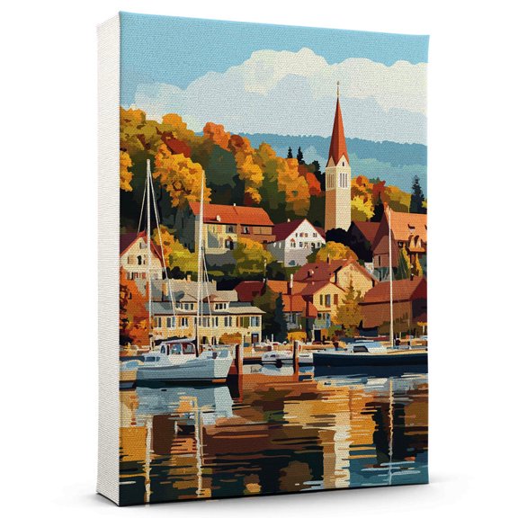 Lake Geneva Canvas Print, Wisconsin Canvas Wall Art, Lake Geneva Decor Travel Canvas, Wisconsin Travel Gift, Housewarming Gift - 99AZ725