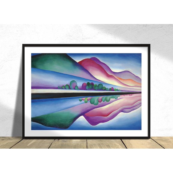 Lake George Reflection Georgia O Keeffe American Art Poster Modern Art Nature Landscape Retro Vintage Art Decor, Unframed Paper Poster 8x10in