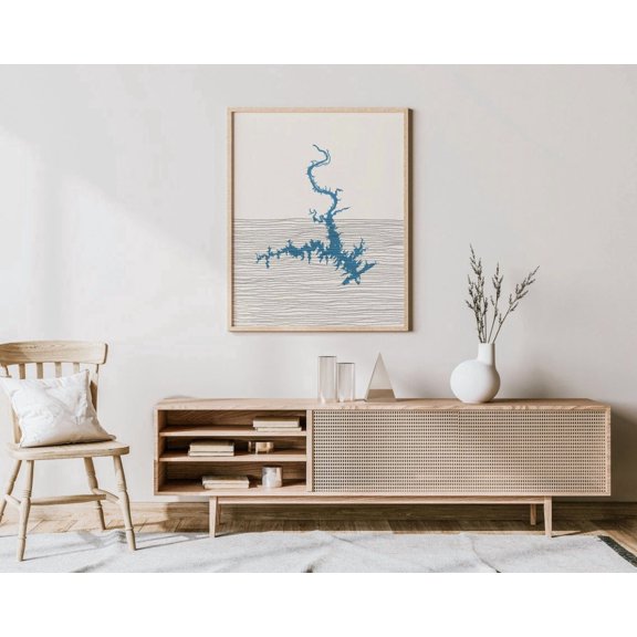 Lake Harding Art Boho Lake Harding Print Lake Harding Georgia Decor Lakehouse Wall Art Gift Idea