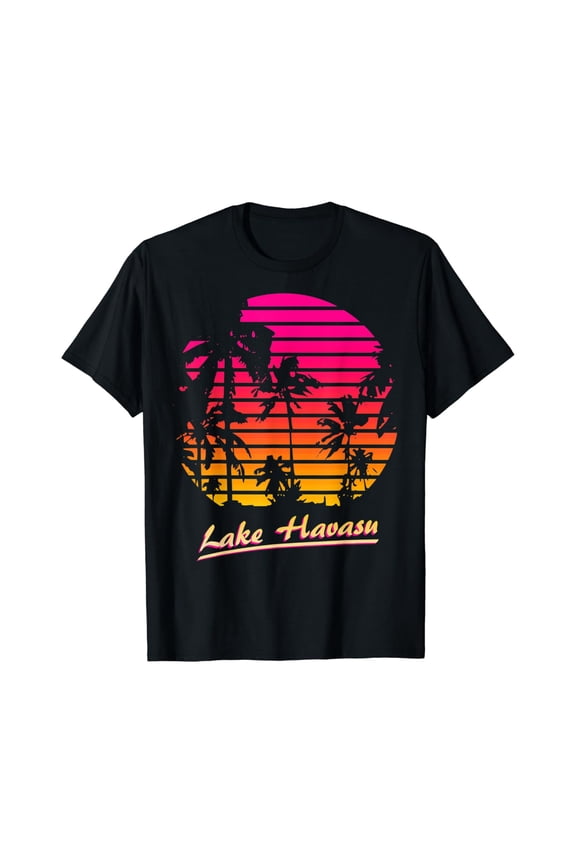 Lake Havasu Cool 80S Palm Trees Summer Sunset T-Shirt Unisex S-5XL Hot Trending Shirt, Vintage Birthday Gift