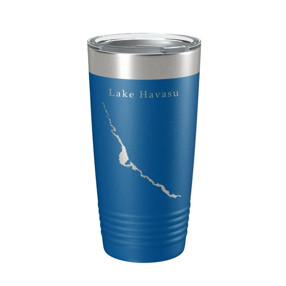 Lake Havasu Map Tumbler Travel Mug Insulated Laser Engraved Coffee Cup Arizona California 20 oz Royal Blue