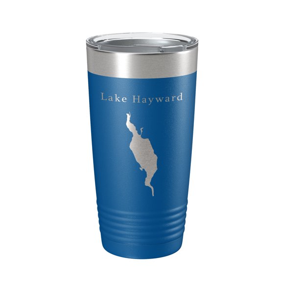 Lake Hayward Map Tumbler Travel Mug Insulated Laser Engraved Coffee Cup Connecticut 20 oz Royal Blue
