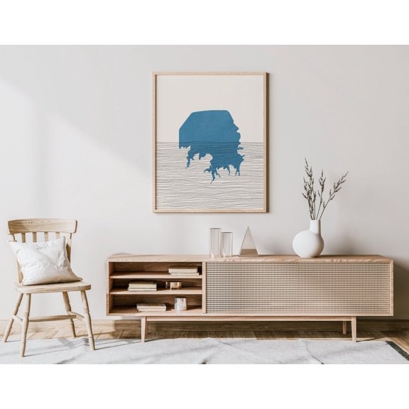 Lake Hefner Oklahoma Wall Art Print, Boho Lakehouse Decor