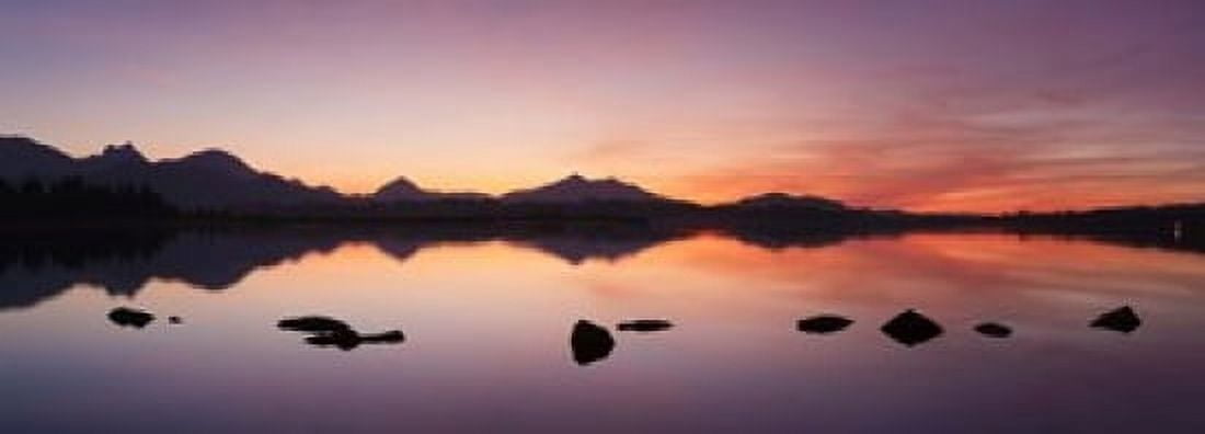 Lake Hopfensee at sunset Ostallgau Bavaria Germany Canvas Art - Panoramic Images (18 x 7)