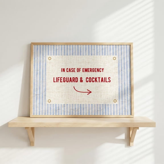 Lake House Bathroom Coastal Cabin Typography Wall Decor Unframed Paper Print