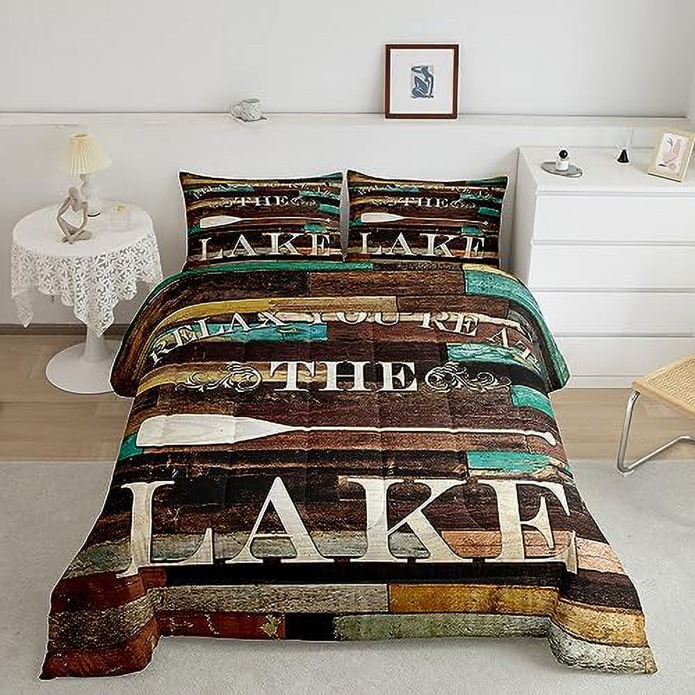 Lake House Comforter Set Size Rustic Farmhouse Bedding Set for Kids
