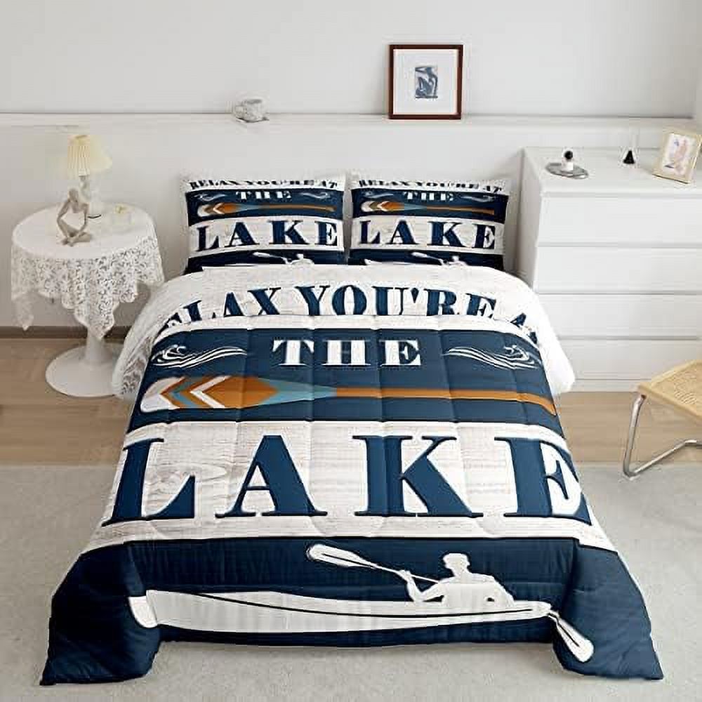 Lake House Comforter Set Size Rustic Farmhouse Bedding Set for Kids