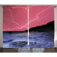thumbnail image 1 of Ambesonne Nature Curtains 2 Panel Set, Thunderstorm Phenomena, 108" x 84", Pink Grey, 1 of 3