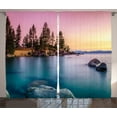 thumbnail image 1 of Ambesonne Nautical Curtains 2 Panel Set, Tranquil Serene View, 108" x 84", Pink Blue, 1 of 3