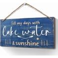 thumbnail image 1 of Lake House Decor-Fill My Days with Lake Water & Sunshine Sign 10x5 Inch,Funny Rustic Wall Art Country Decor,Hanging Signs Wood Plaque for Cabin Cottage Lake Life Home Decoration-Blue, 1 of 3