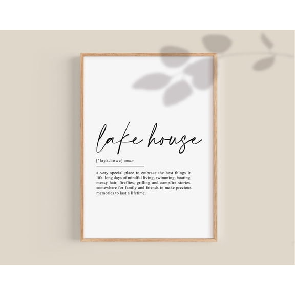 Lake House Definition Poster Lake Life Quotes Summer Cabin Wall Art Spring Break Vacation Home Poster Country Lake Cabin Decor Mountain Home Poster Wall Art For Decor Present , Poster Print Only