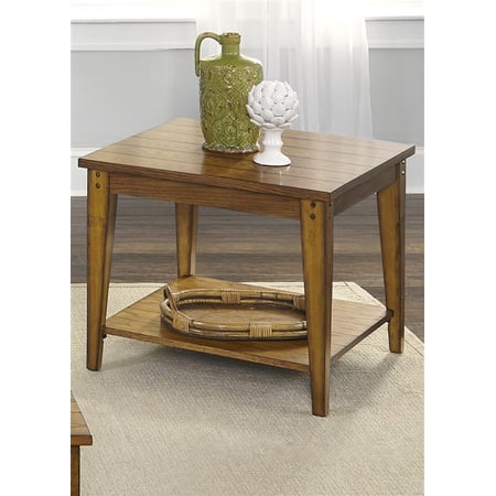 Lake House Medium Brown Square Lamp Table