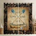 thumbnail image 1 of Lake House Window Curtains Rustic Farmhouse 38"Wx45"L Curtains Camo Lake Paddles Boat Fishing Curtains & Drapes Gifts For Lake Lovers,Camouflage Farmhouse Cabin Curtains 2 Panels, 1 of 6