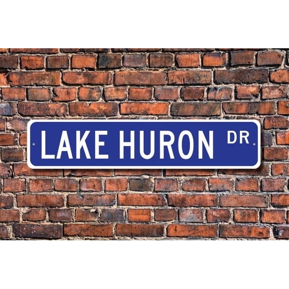 Lake Huron Lake Huron sign Lake Huron gift Michigan lake Lake Huron visitor lake lover Metal Aluminum Sign - Size: 16 x 4 Inches