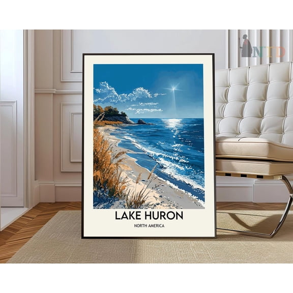 Lake Huron Michigan Travel Poster Wall Art Print Unframed Paper Print