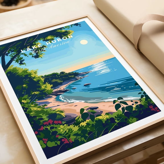 Lake Huron Print Travel Print Lake Huron Wall Art Lake Huron Poster Gift Home Decor Art Lo