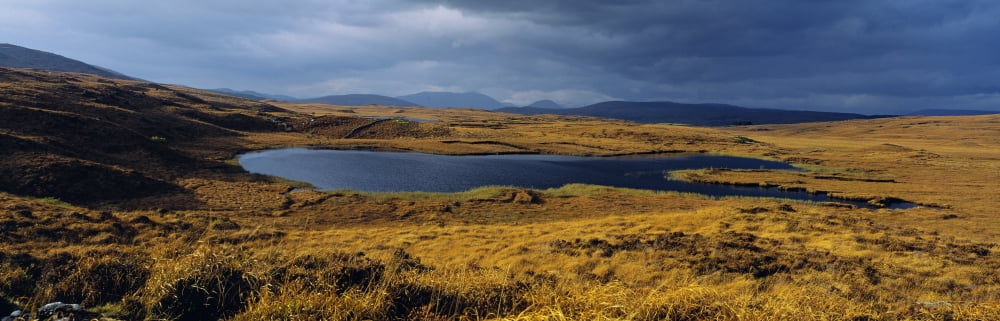 Lake In A Bog Oughterard Connemara County Galway Republic Of Ireland Canvas Art - The Irish Image Collection Design Pics (35 x 11)
