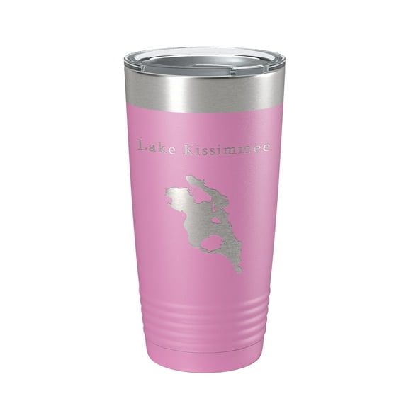 Lake Kissimmee Map Tumbler Travel Mug Insulated Laser Engraved Coffee Cup Florida 20 oz Light Purple