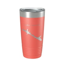 Lake Laceola Map Tumbler Travel Mug Insulated Laser Engraved Coffee Cup Blue Creek Georgia 20 oz Coral