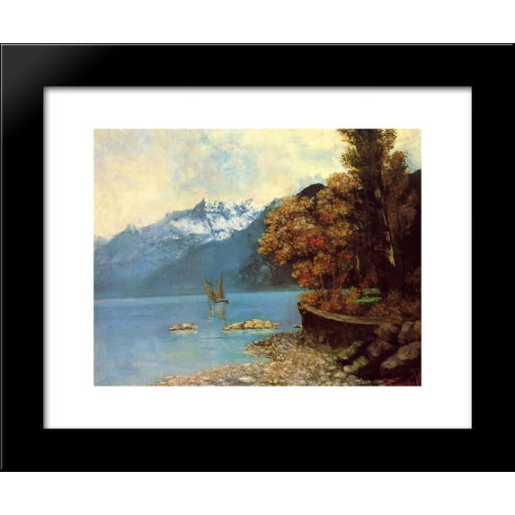 Lake Leman 20x24 Framed Art Print by Gustave Courbet