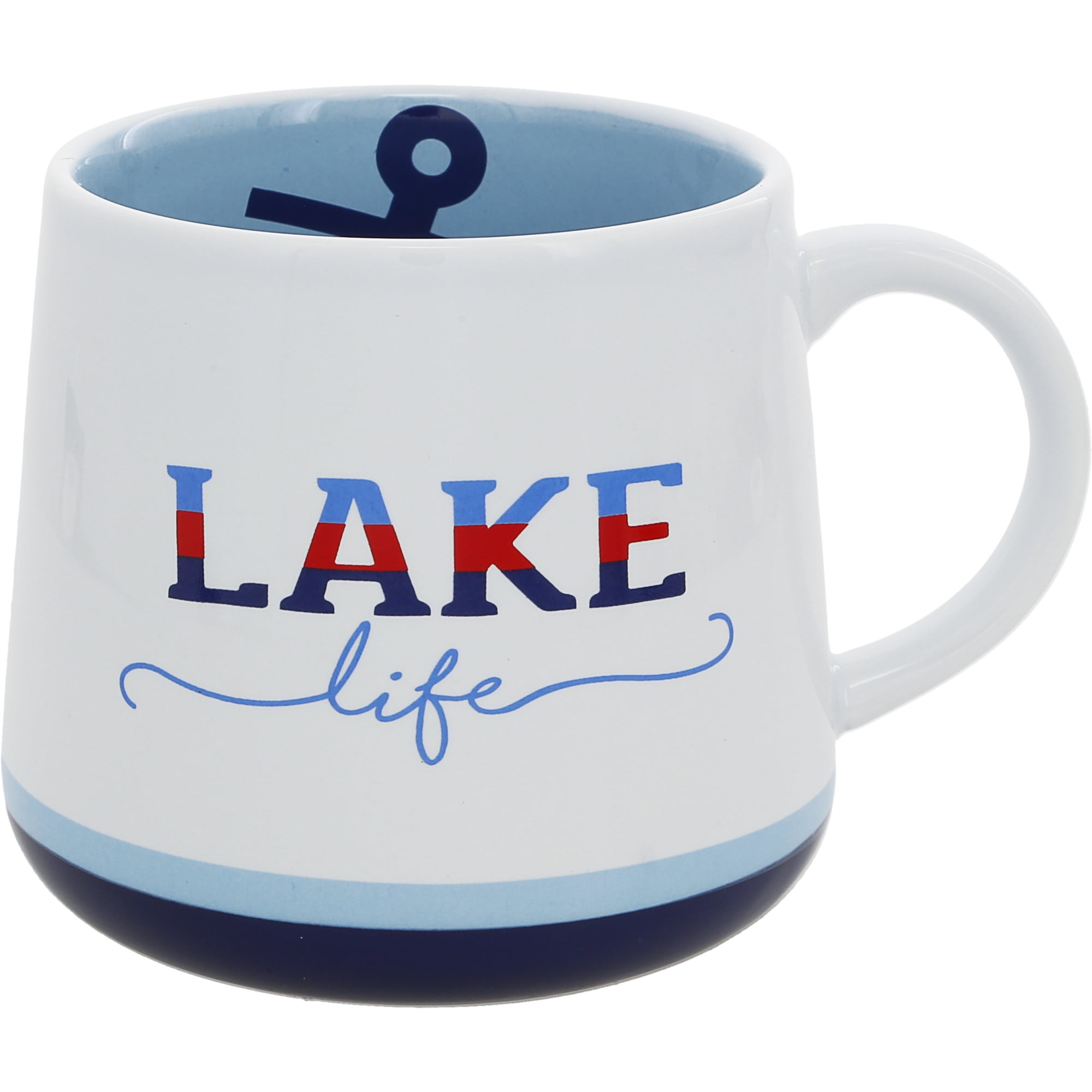 Lake Life Blue and White Ceramic 18 oz Mug
